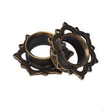 1 Pair New Brass Tunnel Ear Plug Ornate Copper Piercing Jewelry Ear A