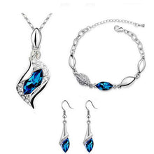 1Set Women Necklace Pendant Drop Earrings Bracelet Jewelry BU