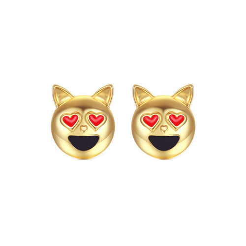 1 Pair New Fashion Simple Dog Head Alloy Women Stud Earrings