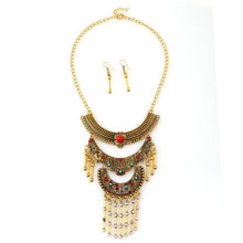 1PC Women Bib Chunky Statement MultiLayer Necklace Earrings Jewelry Set GD