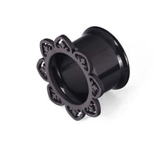 1 Pair New Black Brass Tunnel Ear Plug Only Ornate Copper Piercing Jewelry Ear A