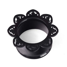 1 Pair New Black Brass Tunnel Ear Plug Only Ornate Copper Piercing Jewelry Ear A