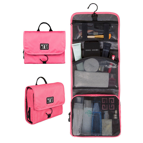 BAGSMART Waterproof Travel Toiletry Bag With Hanger Cosmetic Packing Organizer Wash Bag Makeup Bag Pack Your Luggage Suitcase