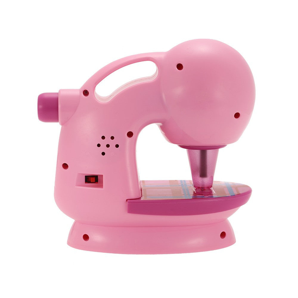 7984 Pretend Play Electric Sewing Machine Toy for Kids Mini Appliances Sewing Machine Toy with Lights (Size: S) - Pink